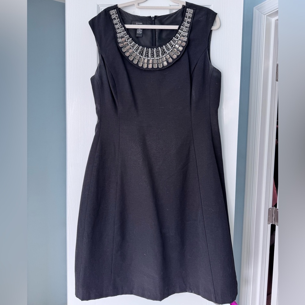 Alfani Black Dress with Embellished Neckline